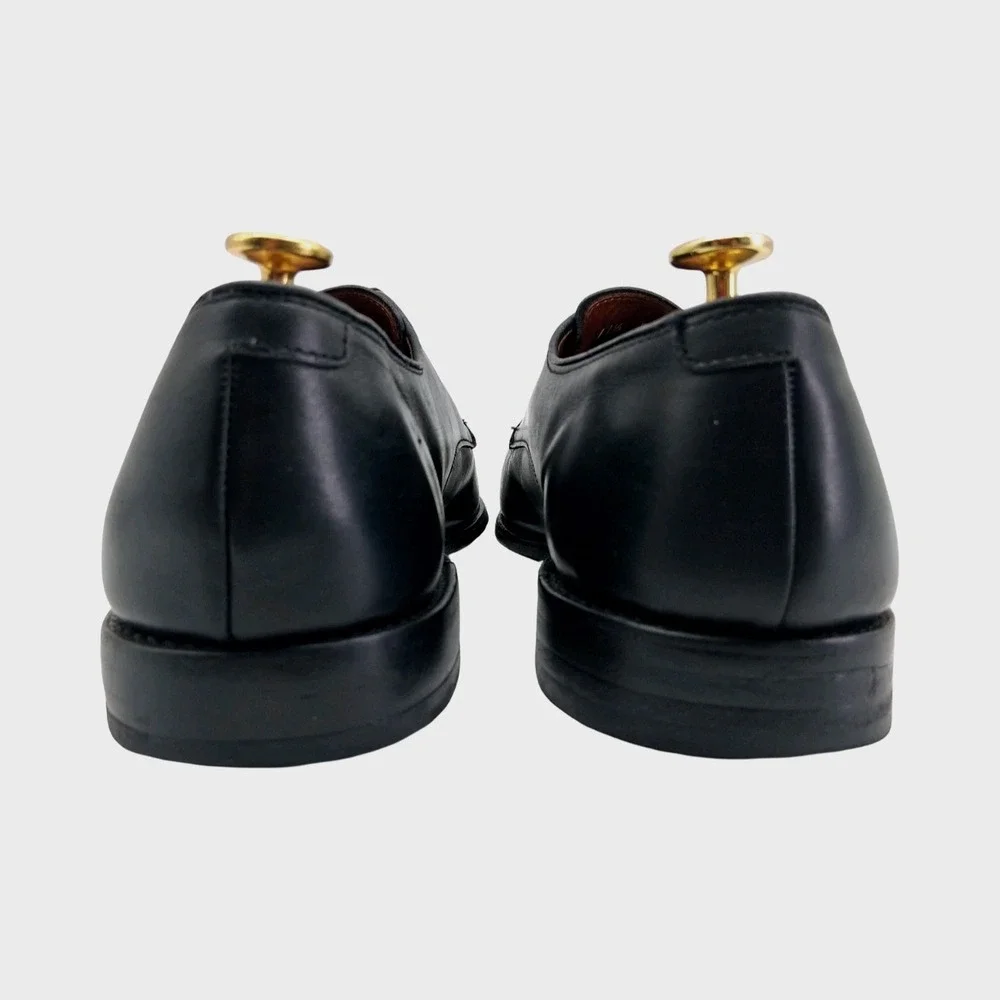 Allen Edmonds Shoes Mens Size 11.5 Black Leather Apron Toe Derby Made USA E